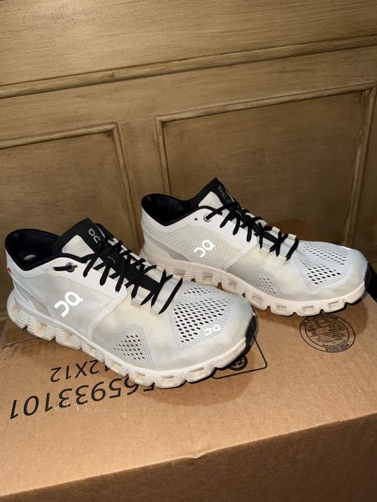 On Running Shoes - On Cloud X Running Tennis Shoes. Women’s White and Black Athletic Shoes